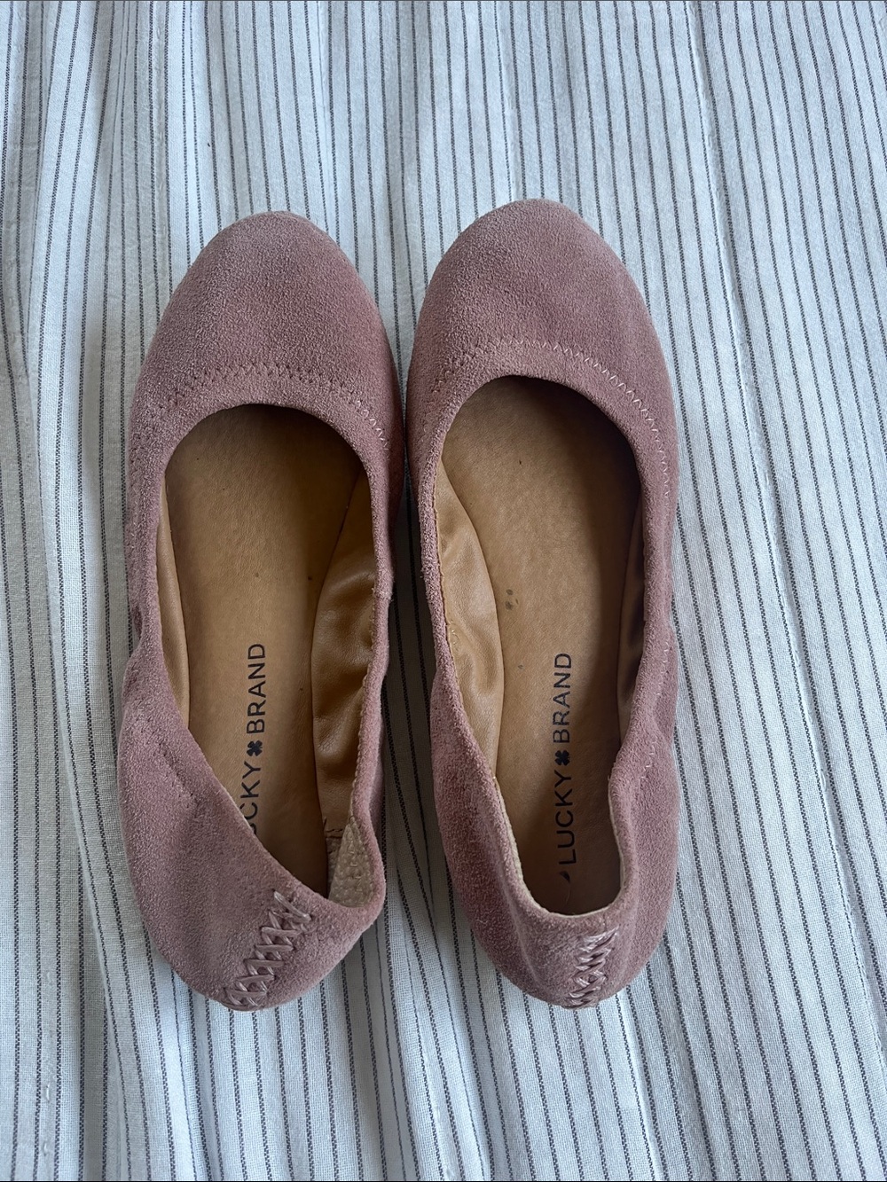 Lucky Brand Dusty Pink Suede Ballet Flats